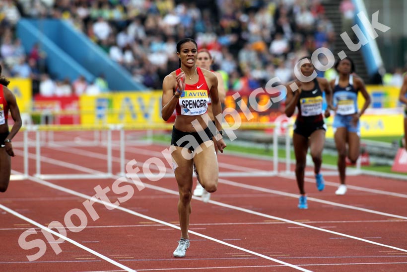 Kaliese Spencer wins the 400 metres Hurdles, 2011 Aviva London Grand Prix
